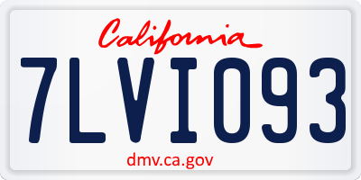 CA license plate 7LVI093
