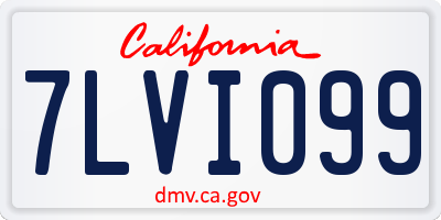 CA license plate 7LVI099