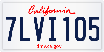 CA license plate 7LVI105