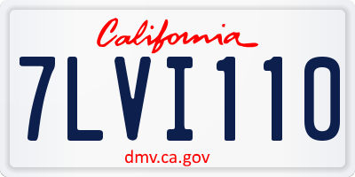 CA license plate 7LVI110