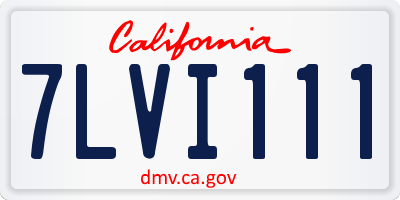 CA license plate 7LVI111