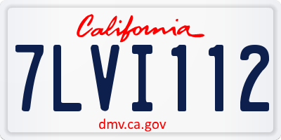CA license plate 7LVI112