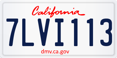 CA license plate 7LVI113