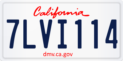 CA license plate 7LVI114