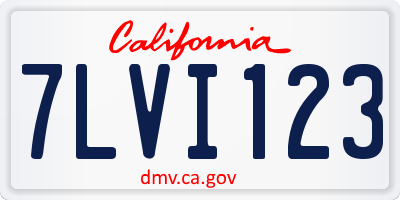 CA license plate 7LVI123