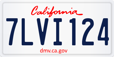 CA license plate 7LVI124