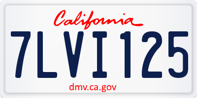 CA license plate 7LVI125