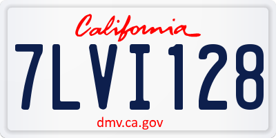 CA license plate 7LVI128