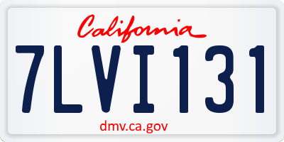 CA license plate 7LVI131