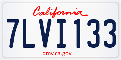 CA license plate 7LVI133
