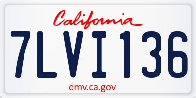 CA license plate 7LVI136