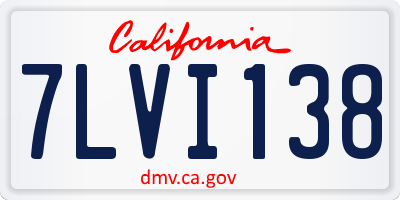 CA license plate 7LVI138