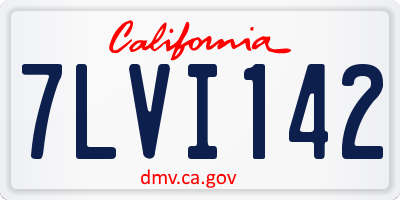 CA license plate 7LVI142