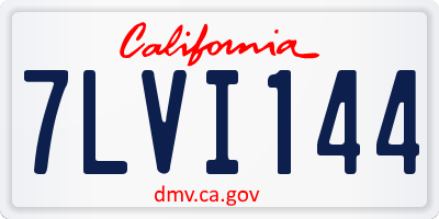 CA license plate 7LVI144