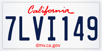 CA license plate 7LVI149