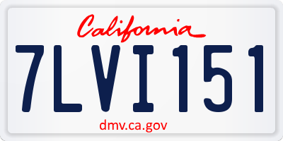 CA license plate 7LVI151