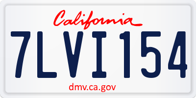 CA license plate 7LVI154