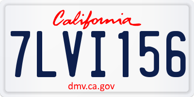 CA license plate 7LVI156
