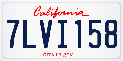 CA license plate 7LVI158