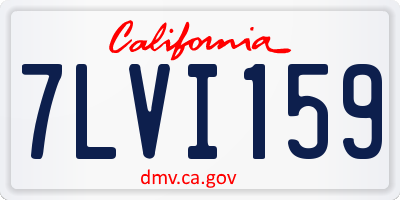 CA license plate 7LVI159