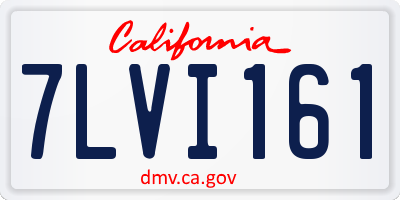 CA license plate 7LVI161