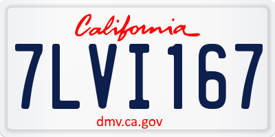 CA license plate 7LVI167