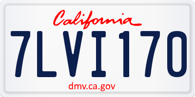 CA license plate 7LVI170