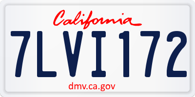 CA license plate 7LVI172
