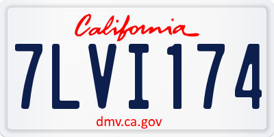 CA license plate 7LVI174