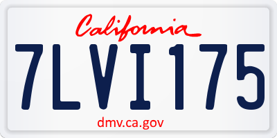 CA license plate 7LVI175