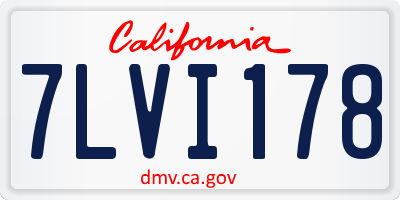 CA license plate 7LVI178