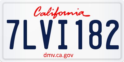 CA license plate 7LVI182