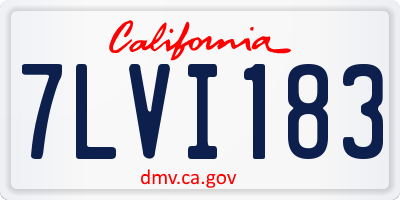 CA license plate 7LVI183