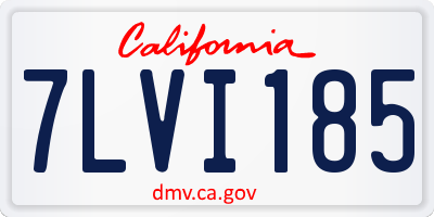 CA license plate 7LVI185