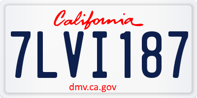 CA license plate 7LVI187