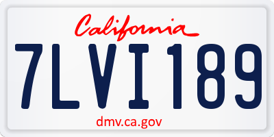CA license plate 7LVI189