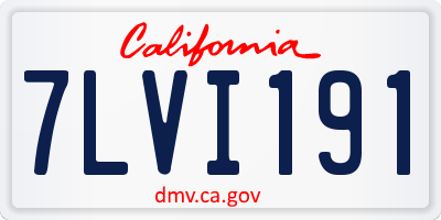 CA license plate 7LVI191