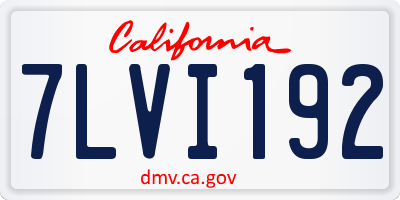 CA license plate 7LVI192