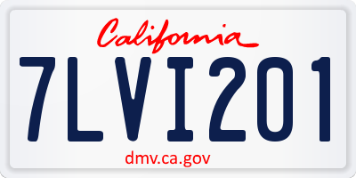 CA license plate 7LVI201