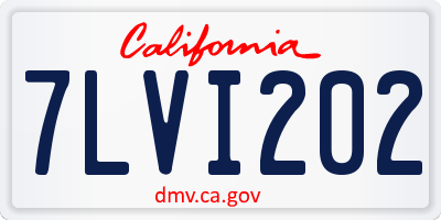 CA license plate 7LVI202
