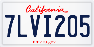 CA license plate 7LVI205