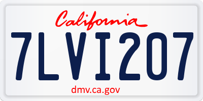 CA license plate 7LVI207