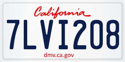 CA license plate 7LVI208