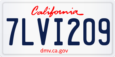 CA license plate 7LVI209