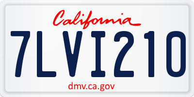 CA license plate 7LVI210