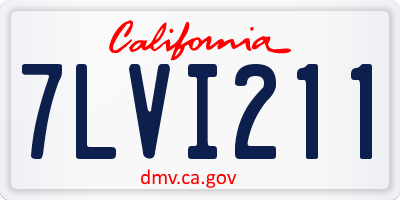 CA license plate 7LVI211