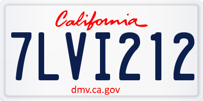 CA license plate 7LVI212