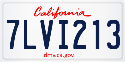 CA license plate 7LVI213