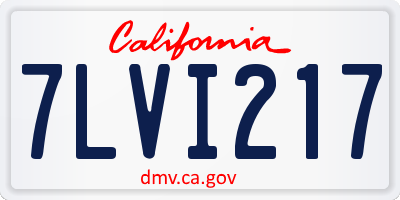 CA license plate 7LVI217