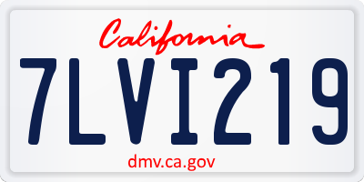 CA license plate 7LVI219